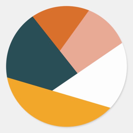 Modernes abstraktes geometrisches Farbblockmuster Runder Aufkleber (Vorderseite)