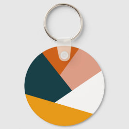 Modernes abstraktes geometrisches Farbblockmuster Schlüsselanhänger