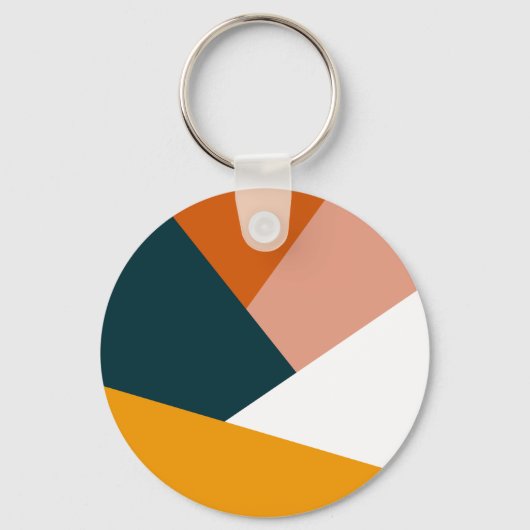 Modernes abstraktes geometrisches Farbblockmuster Schlüsselanhänger (Vorderseite)