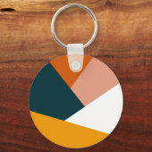 Modernes abstraktes geometrisches Farbblockmuster Schlüsselanhänger (Vorderseite)