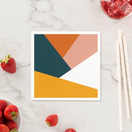 Modernes abstraktes geometrisches Farbblockmuster Serviette (Beispiel)