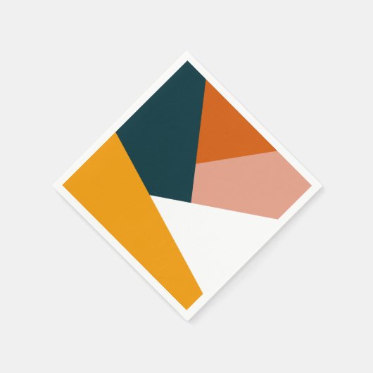 Modernes abstraktes geometrisches Farbblockmuster Serviette (Ecke)