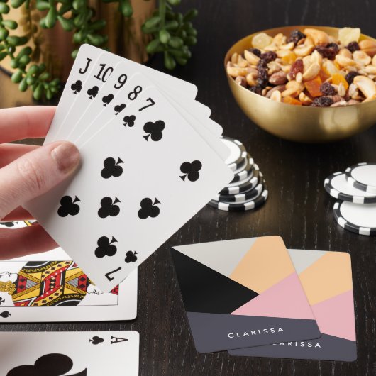 Modernes abstraktes geometrisches Farbblockmuster Spielkarten (In Situ)