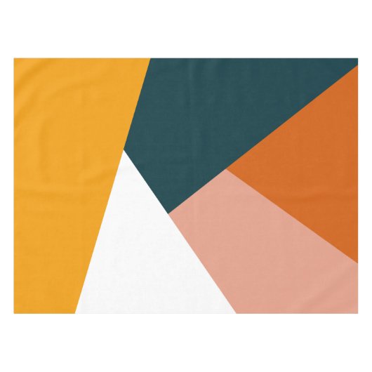Modernes abstraktes geometrisches Farbblockmuster Tischdecke (Vorderseite (Horizontal))