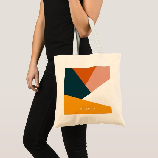 Modernes abstraktes geometrisches Farbblockmuster Tragetasche (Vorderseite (Produkt))