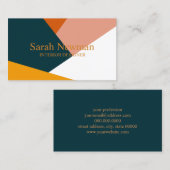 Modernes abstraktes geometrisches Farbblockmuster Visitenkarte (Vorne/Hinten)