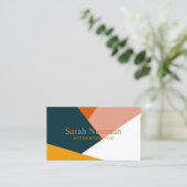 Modernes abstraktes geometrisches Farbblockmuster Visitenkarte (Stehend Vorderseite)