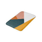 Modernes abstraktes geometrisches Farbmuster Badematte (Schrägansicht)