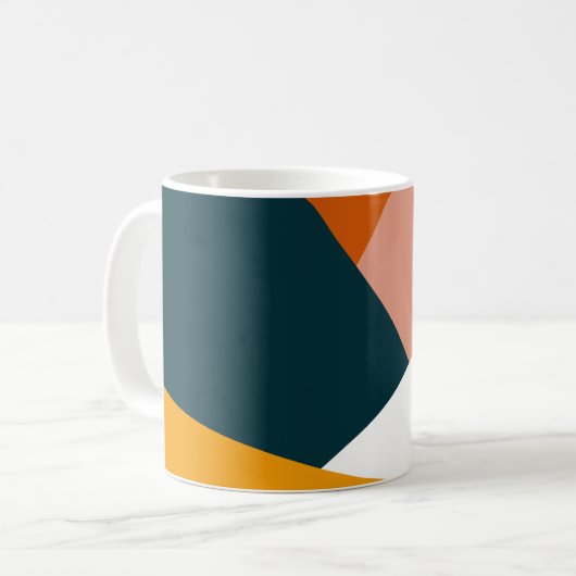 Modernes abstraktes geometrisches Farbmuster Kaffeetasse (Vorderseite Links)