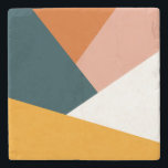 Modernes abstraktes geometrisches Farbmuster Steinuntersetzer<br><div class="desc">Farbige geometrische Kombination.</div>