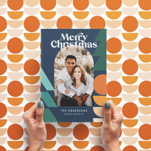 Modernes abstraktes geometrisches Foto Feiertagskarte