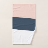 Modernes abstraktes geometrisches Marineblau in Ro Badhandtuch Set (Handtuch)