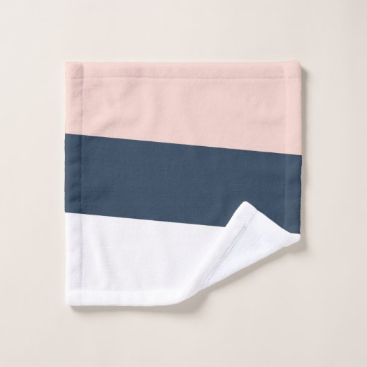 Modernes abstraktes geometrisches Marineblau in Ro Badhandtuch Set (Waschlappen)