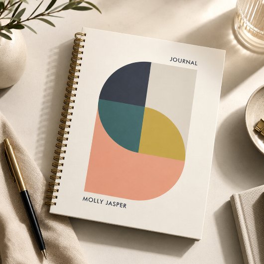 Modernes Abstraktes, geometrisches Minimaljournal Notizblock