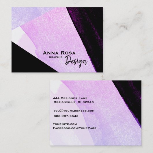 *~* modernes abstraktes geometrisches mutiges visitenkarte (Vorne/Hinten)