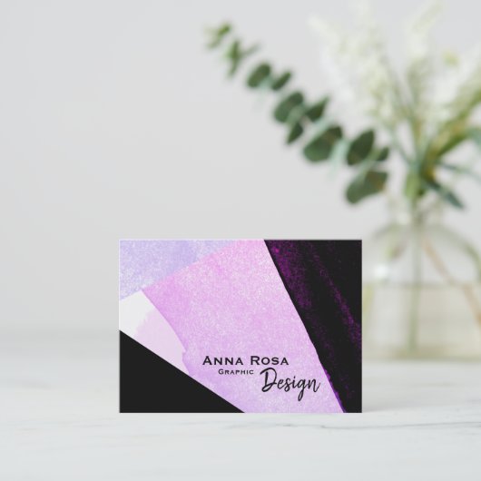 *~* modernes abstraktes geometrisches mutiges visitenkarte (Stehend Vorderseite)