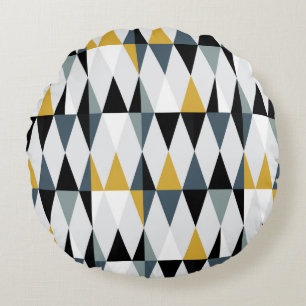 Modernes abstraktes geometrisches nahtloses Muster Rundes Kissen