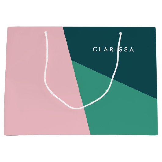 Modernes abstraktes geometrisches Pastellrosa u. Große Geschenktüte (Vorderseite)