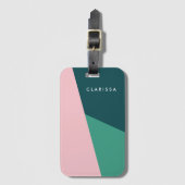 Modernes abstraktes geometrisches Pastellrosa und Gepäckanhänger (Vorderseite Vertikal)