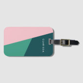 Modernes abstraktes geometrisches Pastellrosa und Gepäckanhänger (Vorderseite (Horizontal))