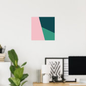 Modernes abstraktes geometrisches Pastellrosa und Poster (Heimbüro)