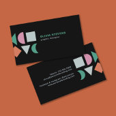 Modernes abstraktes geometrisches Schwarz Visitenkarte