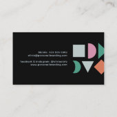 Modernes abstraktes geometrisches Schwarz Visitenkarte (Rückseite)