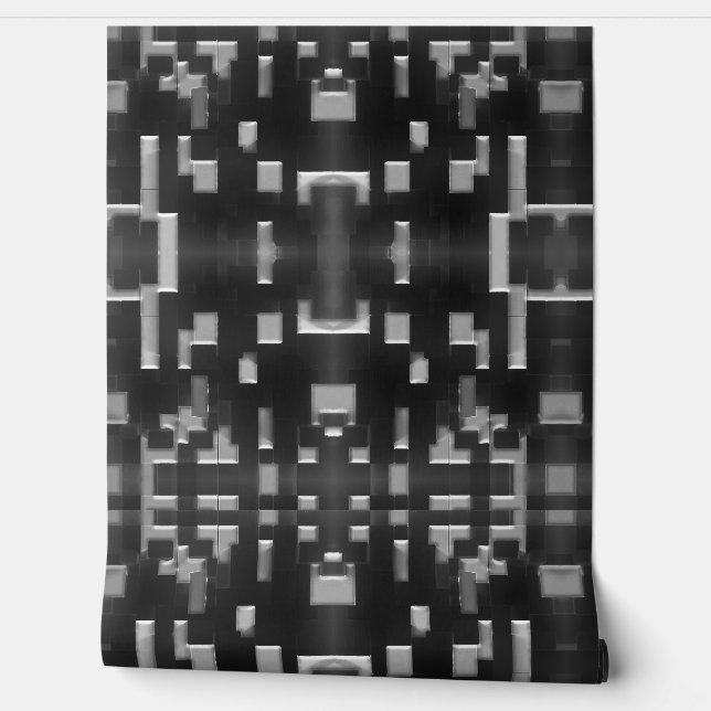 Modernes Abstraktes geometrisches Schwarz-Weiß-Des Tapete (Abrollen)