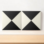 Modernes Abstraktes geometrisches Schwarz-Weiß-Dre Fliese