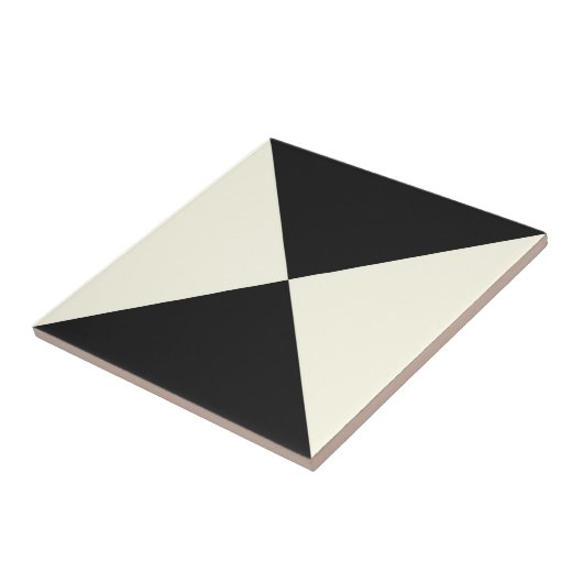 Modernes Abstraktes geometrisches Schwarz-Weiß-Dre Fliese (Seite)