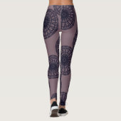 Modernes abstraktes gezeichnet in tiefblauem Rosa Leggings (Rückseite)