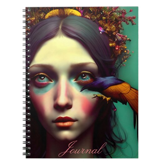 Modernes Abstraktes Girl Journal Notizblock (Vorderseite)