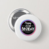 Modernes Abstraktes Glück 50. Geburtstag Button (Vorne & Hinten)