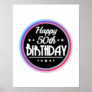 Modernes Abstraktes Glück 50. Geburtstag Poster