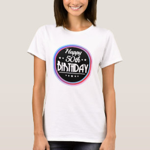 Modernes Abstraktes Glück 50. Geburtstag T-Shirt