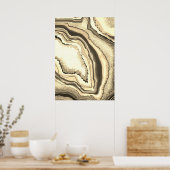 Modernes Abstraktes Gold Beige Agate Geode Gemston Poster (Küche)
