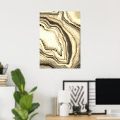 Modernes Abstraktes Gold Beige Agate Geode Gemston Poster (Heimbüro)