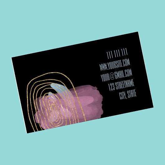 Modernes abstraktes Gold in Rosa Visitenkarte