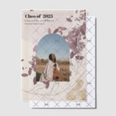 Modernes Abstraktes Gold und Lila Graduieren Pergament Einladungen (Versetzt (Einladung))