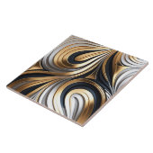 Modernes abstraktes Gold und silberne Keramik Fliese (Seite)