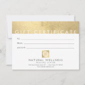 Modernes Abstraktes Gold-Wellness-Geschenkzertifik (Vorderseite)