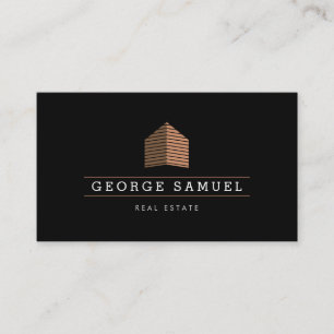 Modernes abstraktes goldenes Home-Logo Realtor Sch Visitenkarte