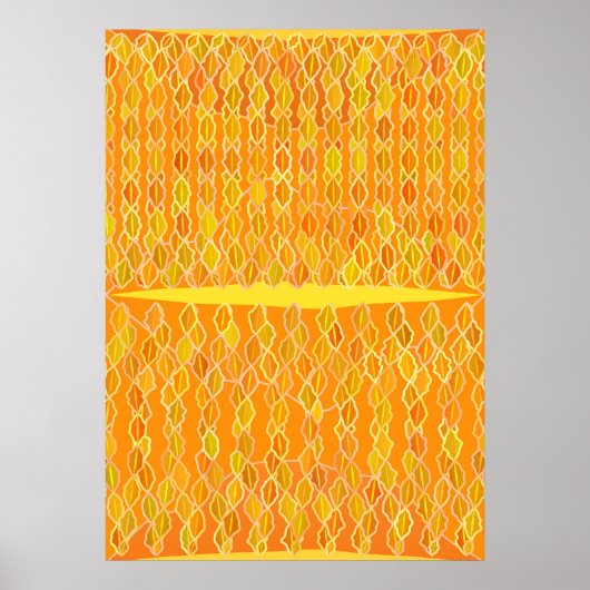 Modernes Abstraktes "Goldenes Regen" - Goldenes Ge Poster (Vorne)