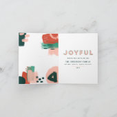 Modernes abstraktes grafisches Rot, Rosa + Grün Fo Ankündigung (Innenseite)