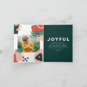 Modernes abstraktes grafisches Rot, Rosa + Grün Fo Ankündigung (Innenseite)