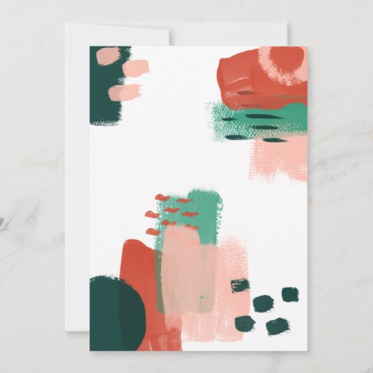 Modernes abstraktes grafisches Rot, Rosa + Grün Fo Ankündigung (Rückseite)