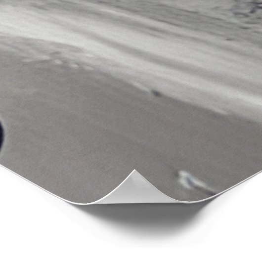 Modernes Abstraktes Grau mit roter Markierung Poster (Ecke)