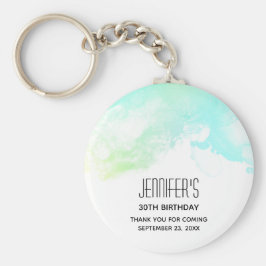 Modernes Abstraktes Green & Blue Watercolor-Event Schlüsselanhänger