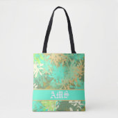 Modernes Abstraktes Green Leaf Muster Tasche (Vorderseite)