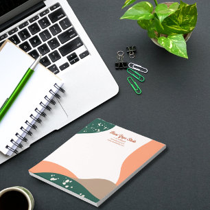 Modernes Abstraktes Green Terra Cotta Yoga Studio Notizblock